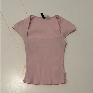 H&M Light Pink Ribbed Top